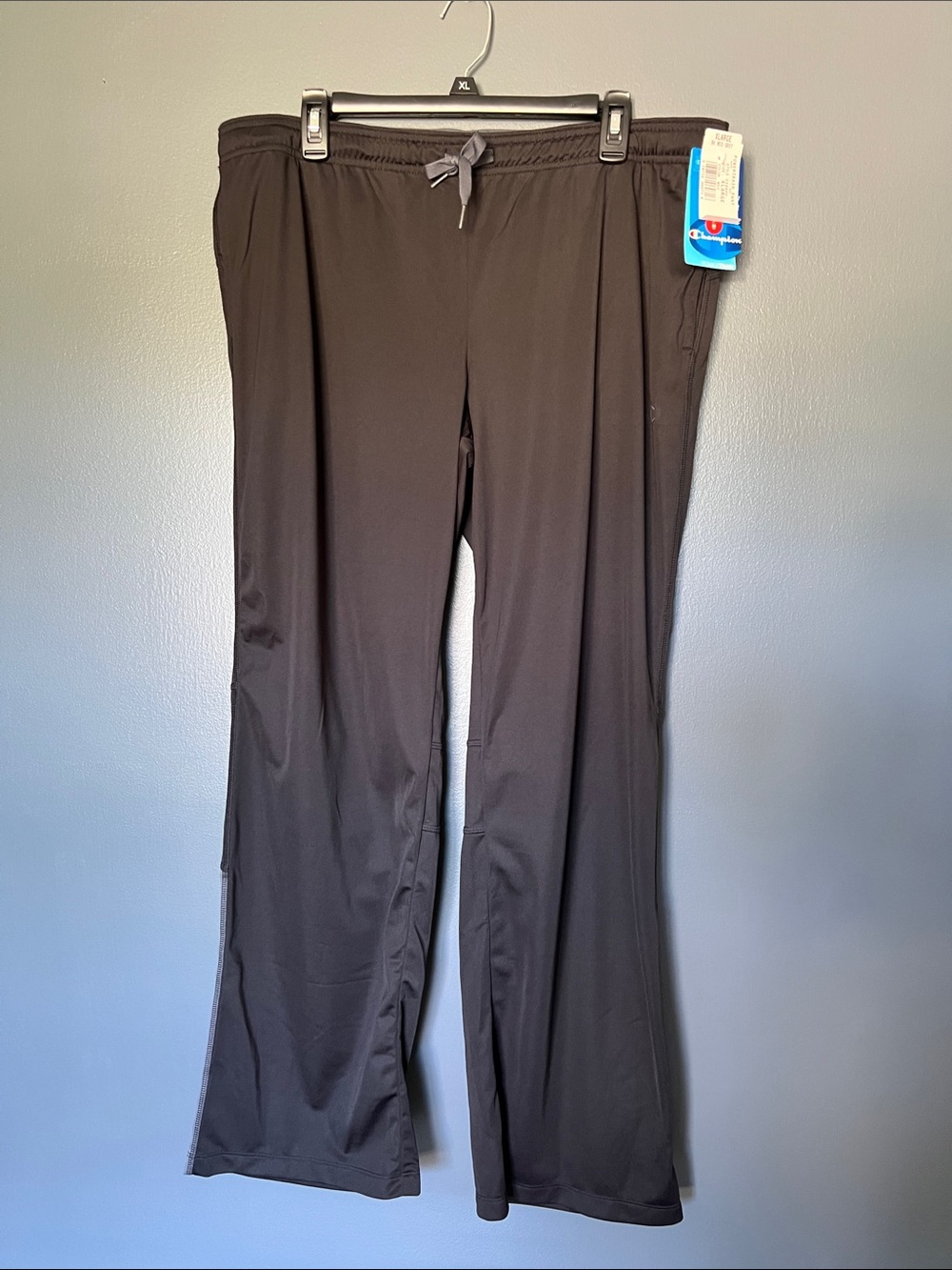 NWT Champion PowerTrain Women’s Track Pants XL Black Gray Quick Dry